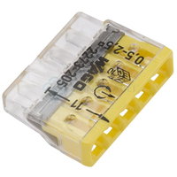 Set 10 conectori cu fixare prin impingere 5 conductoare 2,5mm2 24A Wago 2273-205, Wago