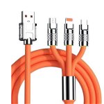 Cablu de incarcare rapida 3 in 1 S219 Portocaliu 120 W, GAVE
