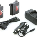 Set 2x Acumulator/Baterie + Incarcator AHDBT-401 pentru GoPro Hero 4, Xrec