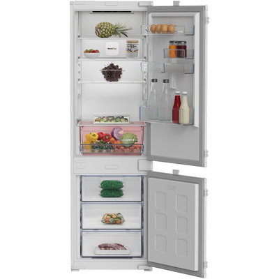 Beko Combina frigorifica incorporabila Beko B3BCNA294HS, 270 l, No Frost, H 177.5 cm, Clasa E, Vacation Mode, HarvestFresh, Alb, Beko