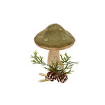 Decoratiune brad cu clips Mushroom, Decoris, 6x7 cm, sticla, kaki, Decoris