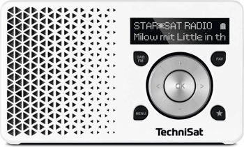 Radio TechniSat Digitradio 1, 1W, DAB+, miniUSB, ecran OLED, portabil, alb/argintiu, TechniSat