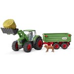 Figurina Schleich Farm World Tractor cu Trailer