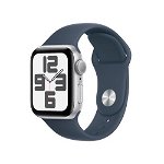 Smartwatch Apple Watch SE (2023) GPS, Retina LTPO OLED Capacitive touchscreen 1.57inch, Bluetooth, Wi-Fi, Bratara Silicon M/L, Carcasa Aluminiu 40mm, Rezistent la apa (Albastru), Apple