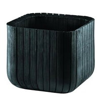 Ghiveci din plastic cu finisaj ratan sintetic Curver, suspendat, mocca, D 35 cm