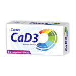 Calciu plus Vitamina D3 Zdrovit 50 comprimate (TIP PRODUS: Suplimente alimentare, Concentratie: 200 mg), Zdrovit