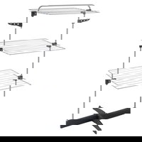 Uscator de rufe vertical, Metaltex, Thunder, 22 m capacitate de uscare, otel/plastic, gri, Metaltex