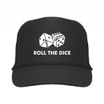 Sapca personalizata Roll the dice - alb, Negru, 1