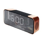 Radio cu ceas Adler AD 1190 Copper, Bluetooth, AUX, USB, SD card, LCD display, 2600 mAh, Cupru/Negru, Adler