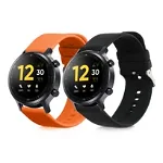 Set 2 curele kwmobile pentru Realme Watch S/Watch S pro/Watch 2 pro, Silicon, Negru/Portocaliu, 57786.05