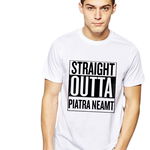 Tricou alb barbati - Straight Outta Piatra Neamt, THEICONIC