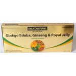Ginkgo Biloba & Ginseng Royal Jelly - 10 fiole pentru uz oral, ONLY NATURAL