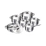 Set oale cu capace de sticlă Home Vero, 12 piese, inox