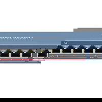 Switch 8 porturi PoE Hikvision DS-3E1310HP-EI, 2 porturi uplink Gigabit, Hikvision