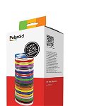 Kit filamente Polaroid pentru creioane 3D, material PLA, diamentru: 1.75mm, 20 role x 5m, culori: white / black / yellow / red / silver / orange / pink / green / chocolate / grey / purple / dark green / dark blue / transparent / blue / gold / fluorescent, Polaroid