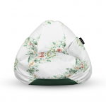Fotoliu Units Puf Bean Bag tip para impermeabil cu maner 80 x 90 x 68 cm floral alb UNB-PR-075-033