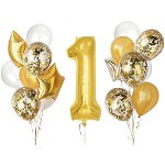 Set 16 baloane aniversare 1 an - Auriu, 