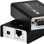 Extender KVM, Aten, Metal, USB, VGA, Cat 5 Mini, 1920x1200@60Hz, 9.1x5.74x2.4 cm, Negru/Argintiu
