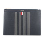 Thom Browne Pebble grain leather 4 bar small document holder Blue