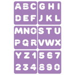 Set de 6 șabloane cu litere și cifre, 14 x 14 cm, edituradiana.ro