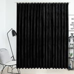 vidaXL Draperie opacă, negru, 290 x 245 cm, catifea, cu cârlige, vidaXL