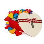 100 Motive Te Iubesc forma cutie si mesaje inima din hartie, cadou indragostiti, multicolor - YODB1624