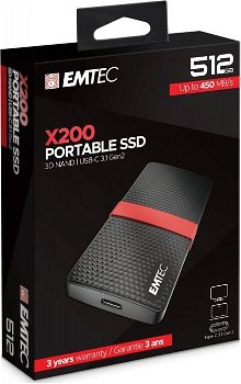 Emtec Portable X200 1TB SSD extern negru și roșu (ECSSD1TX200), Emtec