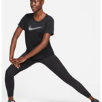 Nike, Tricou cu imprimeu logo pentru alergare Dri-FIT, Negru, XL