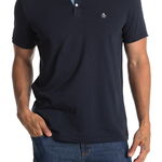 Imbracaminte Barbati Original Penguin Plaid Print Collar Knit Woven Polo Dark Sapphire