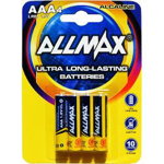 Set de 4 baterii alcaline Allmax AAA / LR03 / AM4 904B4, 