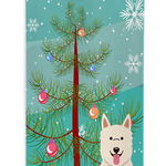 Caroline`s Treasures Merry Christmas Tree White German Shepherd Michelob Ultra Hugger for slim cans Alb Slim Can, 