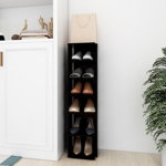 vidaXL Pantofar, negru, 27,5x27x102 cm, lemn prelucrat, vidaXL
