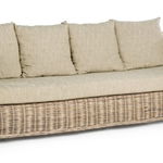 Canapea de gradina Tortaleza, Lemn de mango Rattan, Maro, 210x90x83 cm, BIZZOTTO