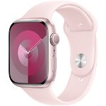 Apple Watch 9, GPS, Carcasa Pink Aluminium 45mm, Light Pink Sport Band - M/L, Apple