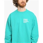 SPORTY & RICH Contrasting Printed Crew-Neck Sweatshirt Light Blue, SPORTY & RICH