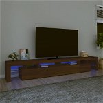 Comodă TV cu lumini LED, negru, 260x36,5x40cm, Casa Practica