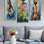 Tablou decorativ Marvellous, 3 piese, 70 x 50 cm, 537MRV5135, MDF, Multicolor
