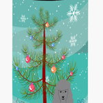 Caroline`s Treasures Merry Christmas Tree Pudel silver Tall Boy băuturi Izolator Hugger Multicolore, 