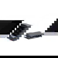 Kit videointerfon Hikvision DS-KIS602(O-STD) 2 MP monitor 7 inch WiFi 2.4 GHz 1 familie cu switch PoE, HIKVISION