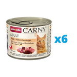 ANIMONDA Carny Adult Hrana umeda pentru pisica, cu curcan si ficat de pui 6 x 200 g, ANIMONDA