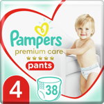 Pampers Premium Care Pants Maxi Size 4 scutece de unică folosință tip chiloțel 9-15 kg 38 buc, Pampers