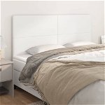 vidaXL Tăblii de pat, 4 buc, alb, 100x5x78/88 cm, piele ecologică, vidaXL