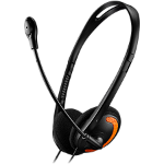 CANYON HS-01 PC headset with microphone  volume control and adjustable headband  cable length 1.8m  Black/Orange  163*128*50mm  0.069kg