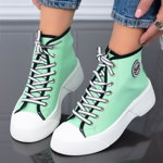 Pantofi Sport, culoare Verde, material Textil - cod: P11508, AngelBLUE