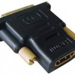 Adaptor HDMI 19 pini la DVI mama-tata, conectori auriti, bulk, Negru, GEMBIRD (A-HDMI-DVI-2), GEMBIRD