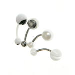 Set 4 body piercing, alb