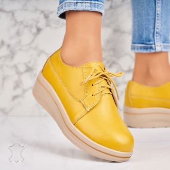 Mocasini dama Piele Naturala Galbeni Daria A4570, Botinelli