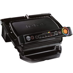 Gratar electric Tefal OptiGrill+ GC712834, 2000W, 6 programe automate, indicator gatire, senzor automat, mod manual cu 4 trepte de temperatura, placi detasabile antiaderente, negru