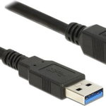 Cablu USB 3.0 A-B 2m Negru, Delock 85068, Delock