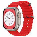 Curea Ceas W038 Apple Watch 1   2   3   4   5   6   7   8   SE   Ultra (42 mm   44 mm   45 mm   49 mm) Rosu